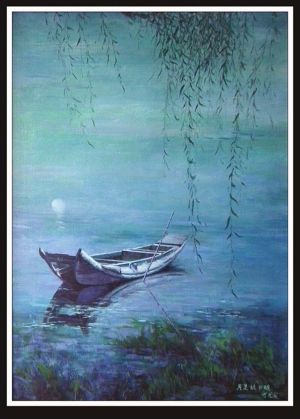Contemporary Paintings - The Moonlight in Hometown Is Brighter