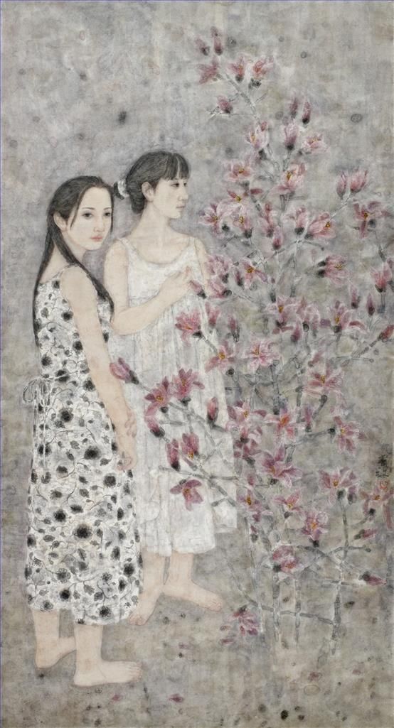 Ding Sumei's Contemporary Chinese Painting - Magnolia Flowers Bloom
