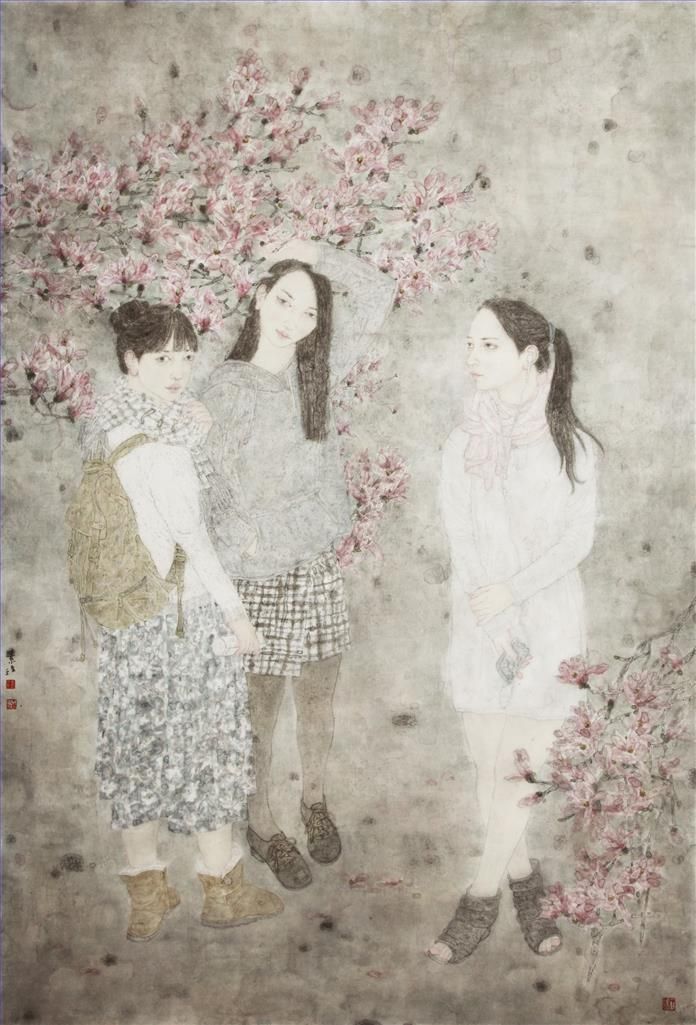 Ding Sumei's Contemporary Chinese Painting - The Sound of Spring