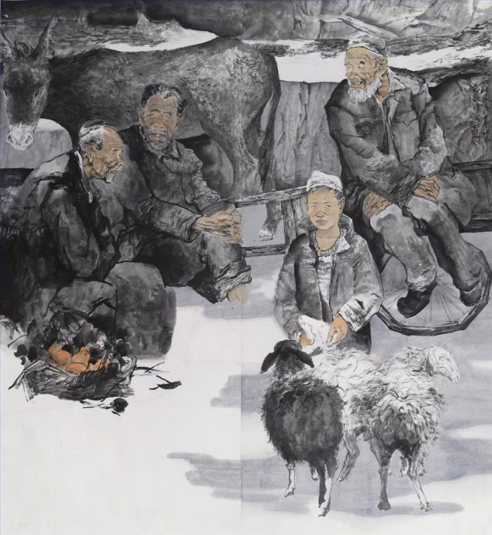 Fan Jingwei's Contemporary Chinese Painting - The Custom of The Northwest of China