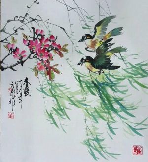 Contemporary Artwork by Fang Biao - Painting of Flowers and Birds in Traditional Chinese Style 3