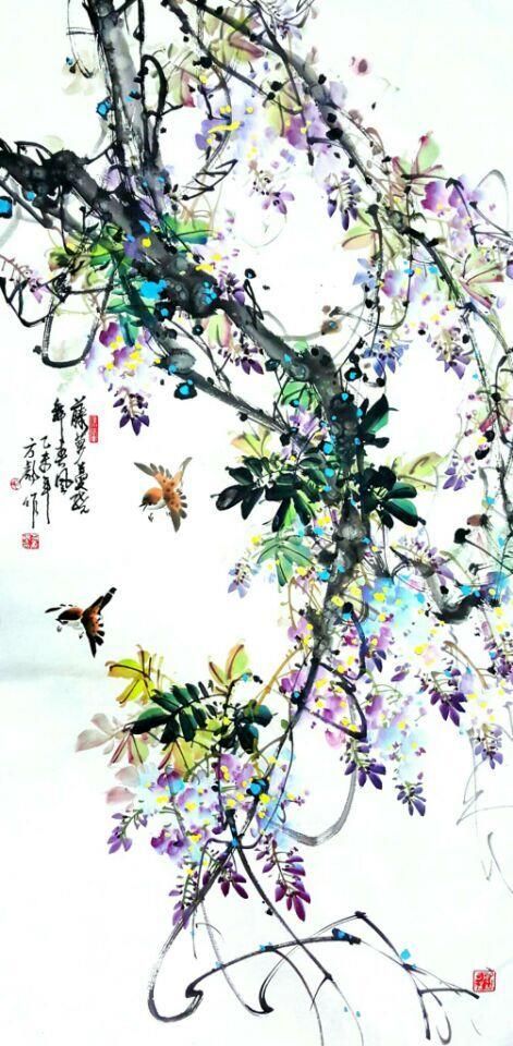 Fang Biao's Contemporary Chinese Painting - Painting of Flowers and Birds in Traditional Chinese Style