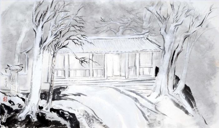 Fang Yong's Contemporary Chinese Painting - A View Outside The House