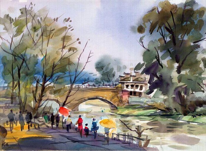 Fu Zilong's Contemporary Chinese Painting - Hong Village in Anhui