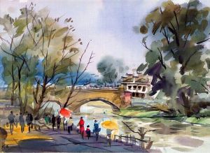 Contemporary Artwork by Fu Zilong - Hong Village in Anhui