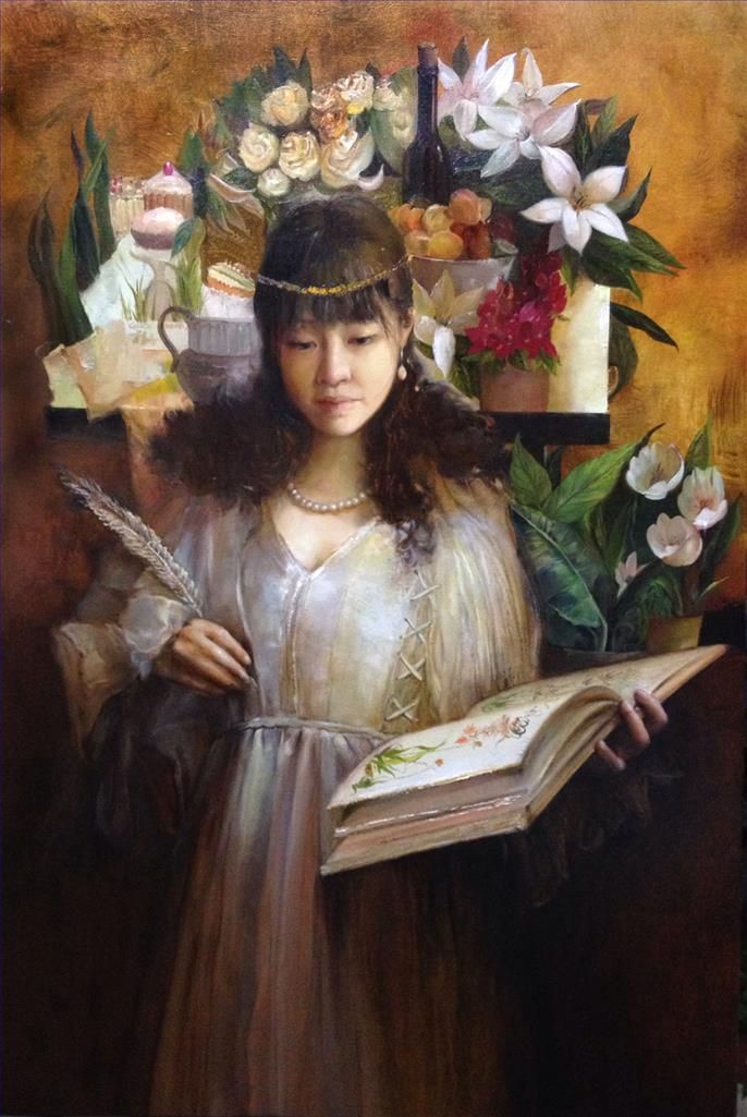 Gao Guizi's Contemporary Oil Painting - My Dreams Series 10 Love Letter