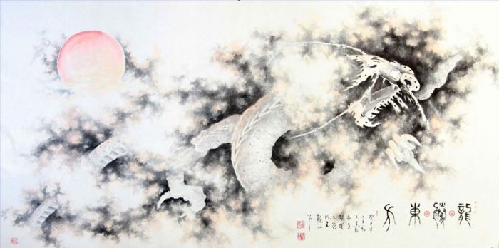 Guan Yaojiu's Contemporary Chinese Painting - Dragon Flies in The East