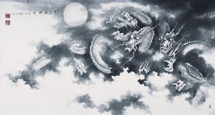 Guan Yaojiu's Contemporary Chinese Painting - The Moonlight in Hometown Is Brighter