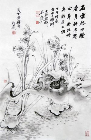 Contemporary Chinese Painting - Under The Moon