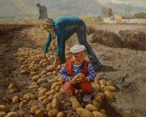 Contemporary Artwork by Han Peisheng - Harvest Season