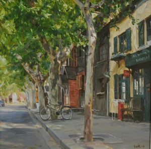 An Old Alley in Shanghai - Contemporary Oil Painting Art