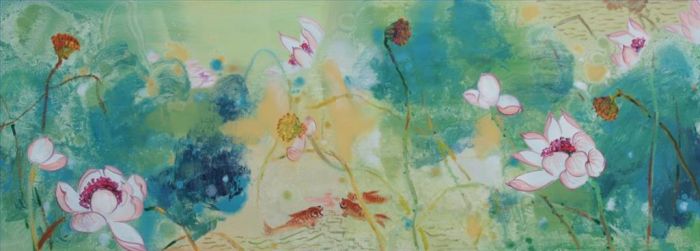 He Yimin's Contemporary Oil Painting - Lotus 10