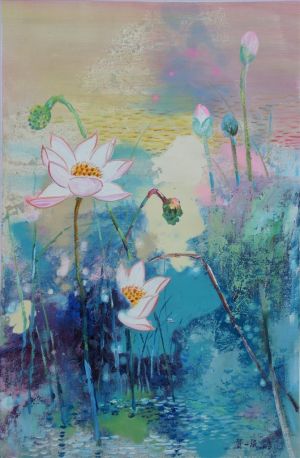 Contemporary Oil Painting - Lotus 11