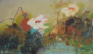 Contemporary Oil Painting - Lotus 2