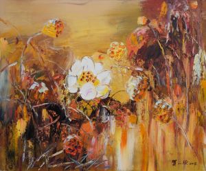 Contemporary Oil Painting - Lotus 4
