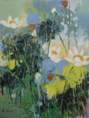 Contemporary Oil Painting - Lotus 7