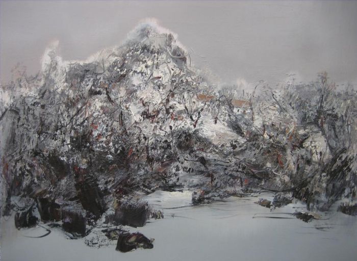 He Yimin's Contemporary Oil Painting - Rustle in The Air