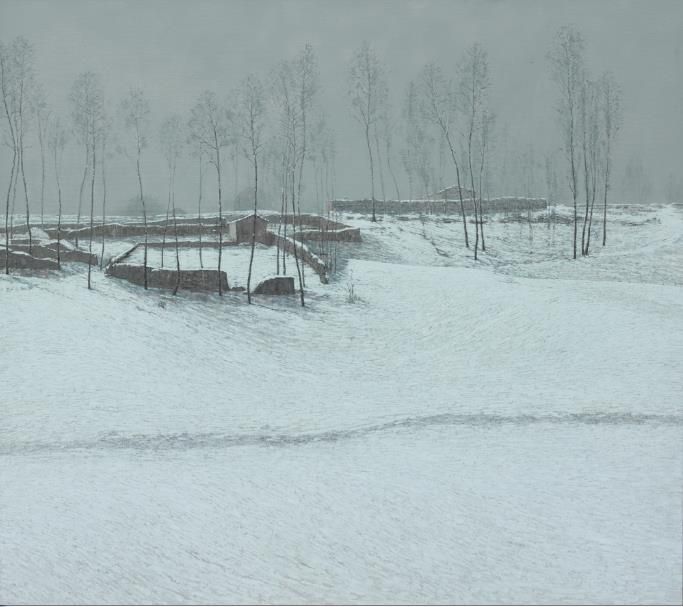 Hou Baochuan's Contemporary Oil Painting - The Melting of Snow