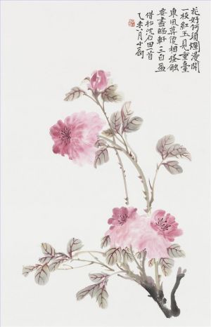 Contemporary Artwork by Hu Xiaogang - Painting of Flowers and Birds in Traditional Chinese Style2