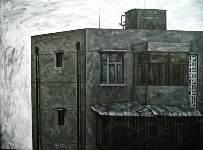 Hu Yi's Contemporary Oil Painting - The Old House 2