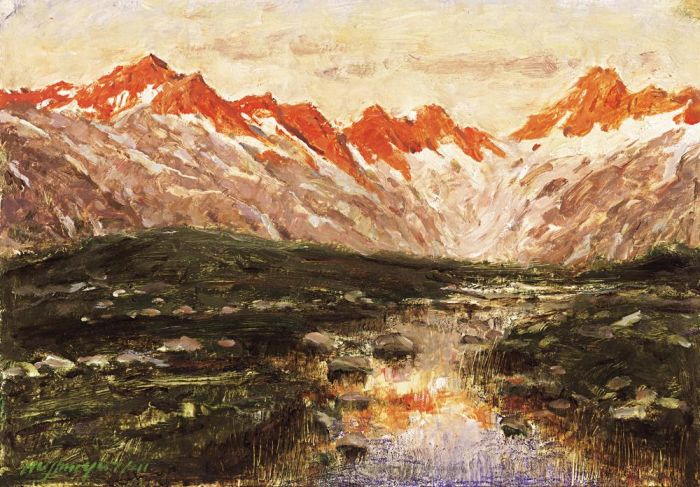 Hu Zhenyu's Contemporary Oil Painting - Berner Oberland