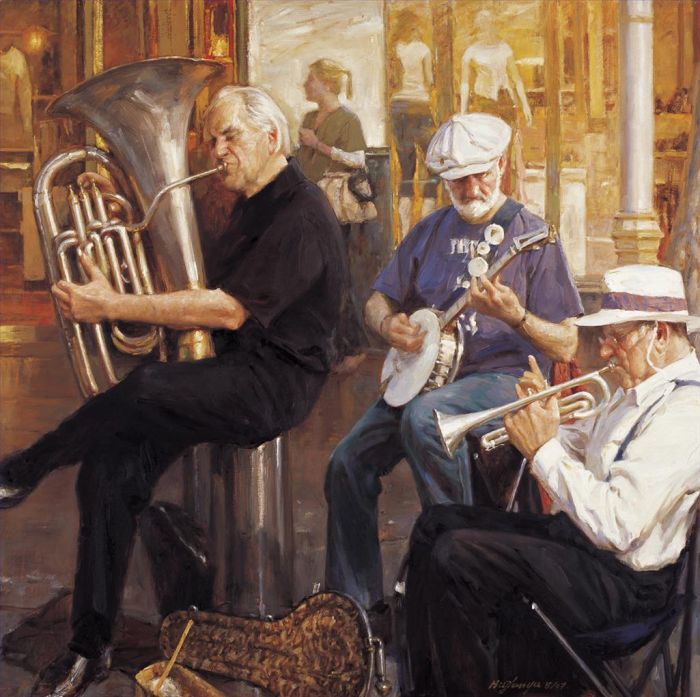 Hu Zhenyu's Contemporary Oil Painting - Musical Tour Downtown Sydney