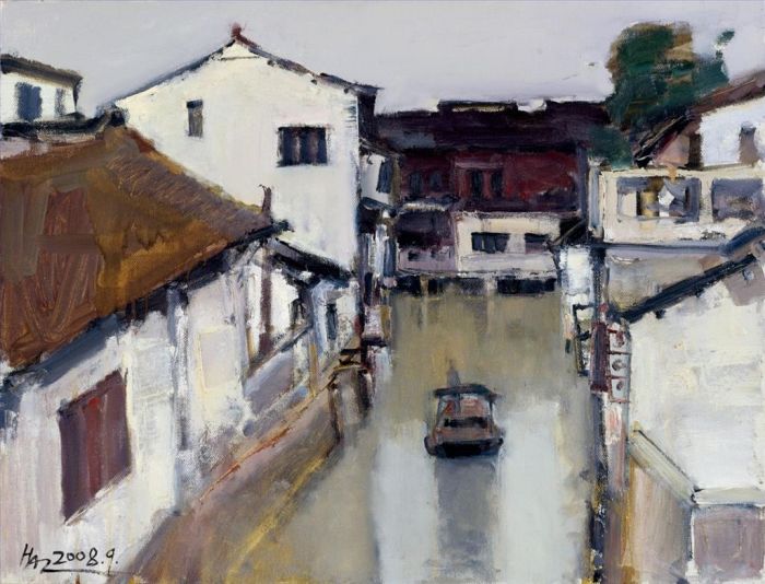 Huang Azhong's Contemporary Oil Painting - Zhujiajiao