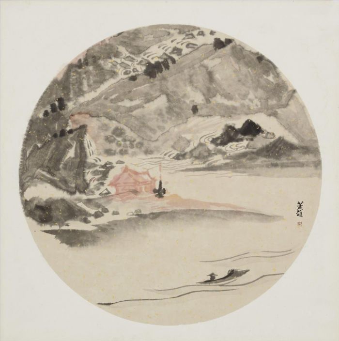 Huang Fei's Contemporary Chinese Painting - Circular Fan 2