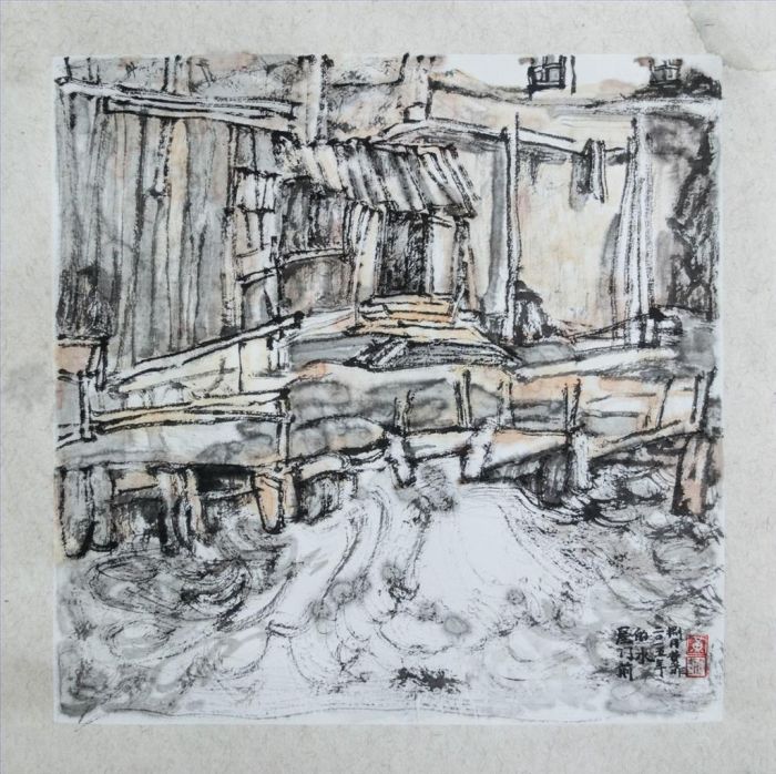 Huang Fei's Contemporary Chinese Painting - Waterside Village