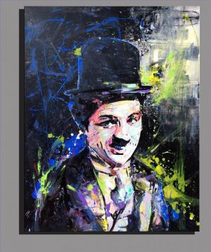Contemporary Oil Painting - A Portrait of Chaplin