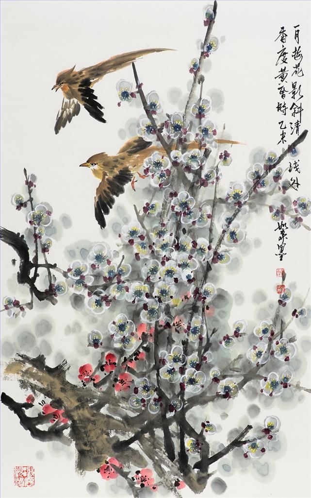 Huang Rusen's Contemporary Various Paintings - January Wintersweet