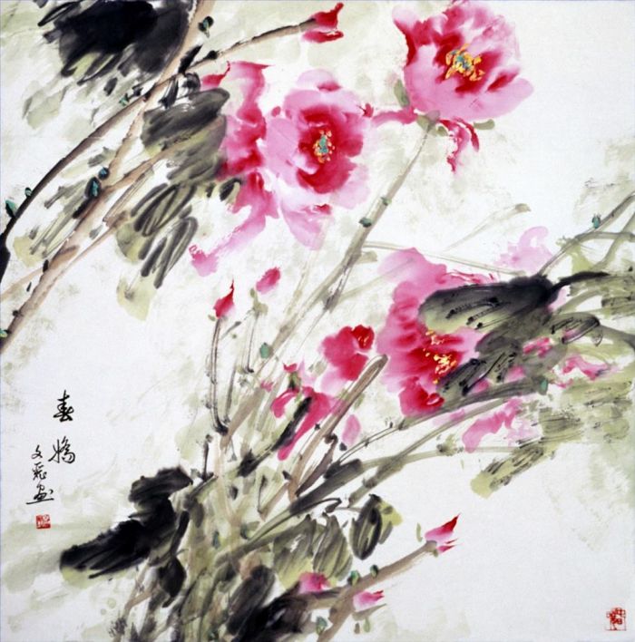 Huang Wenli's Contemporary Chinese Painting - Spring Flowers 