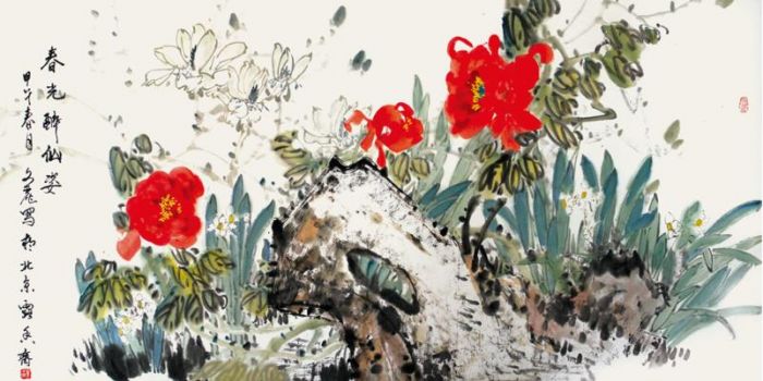 Huang Wenli's Contemporary Chinese Painting - Spring Flowers