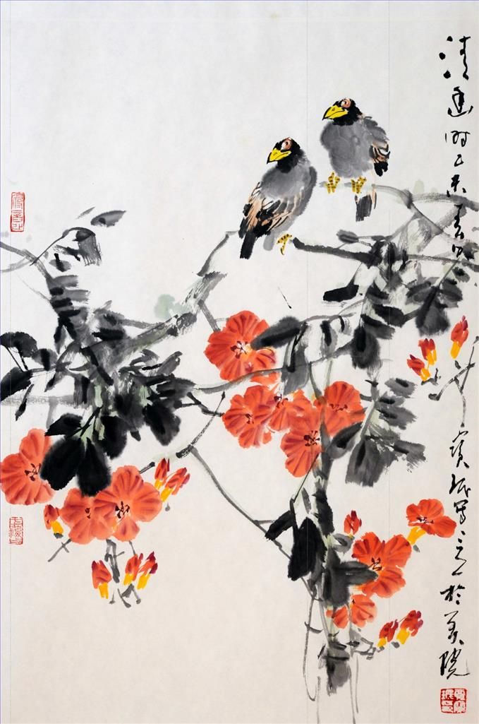 Jia Baomin's Contemporary Chinese Painting - Painting of Flowers and Birds in Traditional Chinese Style 4