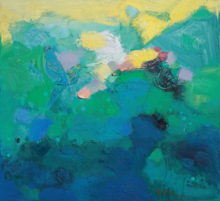 Jia Yuemin's Contemporary Oil Painting - Rainforest