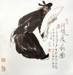 Contemporary Artwork by Jiang Ping - Zhong Kui and His Fan