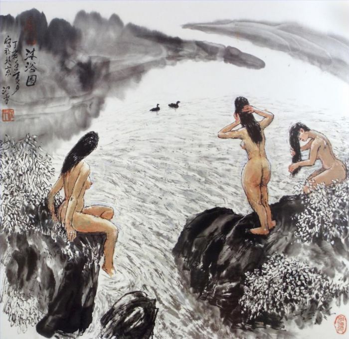 Jiang Ping's Contemporary Chinese Painting - Bath
