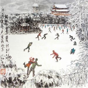 Contemporary Chinese Painting - Snow in Shishahai