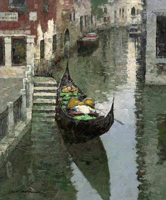 Jiang Xiaosong's Contemporary Oil Painting - Gondola