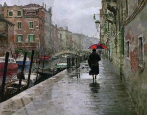 Contemporary Artwork by Jiang Xiaosong - Rainy Day