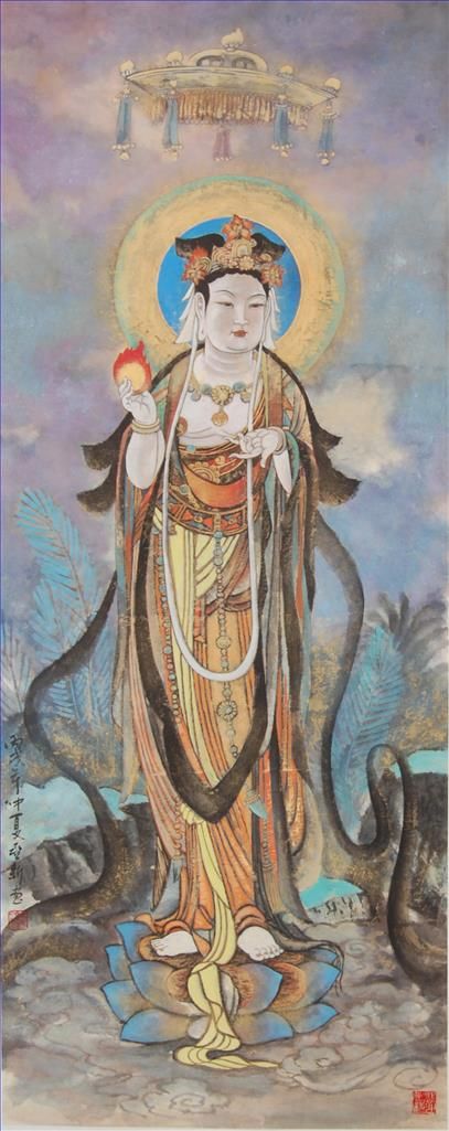 Jiao Yaxin's Contemporary Chinese Painting - Avalokitesvara