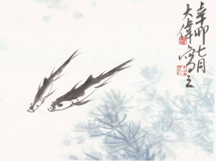 Jin Dawei's Contemporary Chinese Painting - Ink Fishes