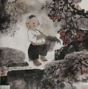 Contemporary Artwork by Kang Yifeng - A Child From The Mooutain Area