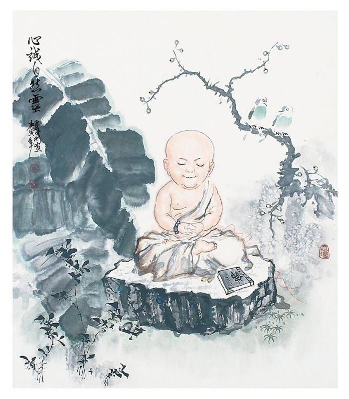 Kong Qingchi's Contemporary Chinese Painting - A Sincere Heart