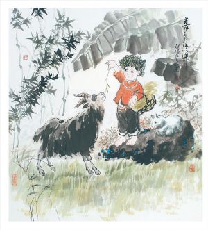 Contemporary Chinese Painting - Bursting With Happiness