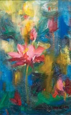 Lan Yumei's Contemporary Oil Painting - Holy Lotus