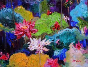 Contemporary Oil Painting - The Charm of Lotus