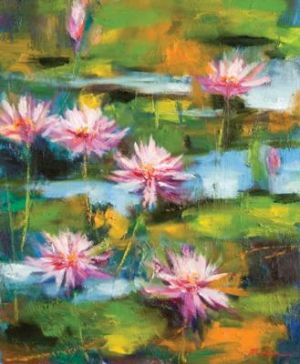 Contemporary Oil Painting - The Dance of Lotus