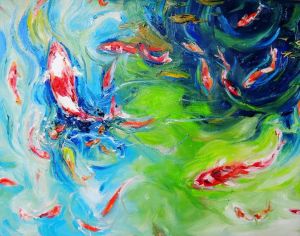 The Fish Family 2 - Contemporary Oil Painting Art