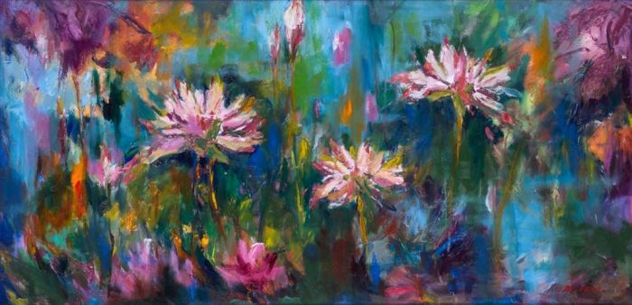 Lan Yumei's Contemporary Oil Painting - The Image of Lotus